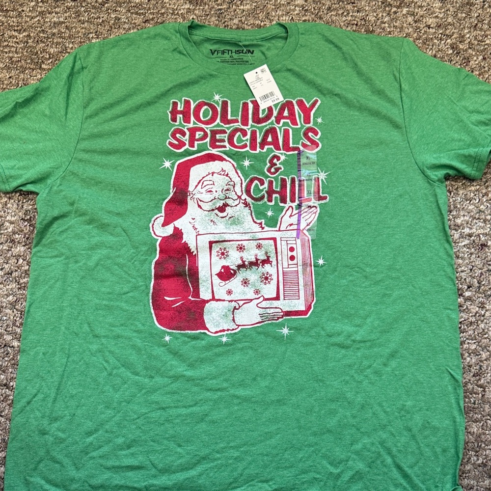 Fifth Sun Green Santa Holiday Tee